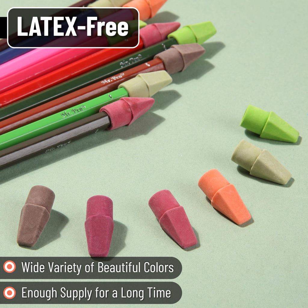 Mr. Pen Erasers for Pencils, 120 Pack, Pencil Top Erasers, Eraser Caps, Cap Tops, Topper Erasers. Ereaser