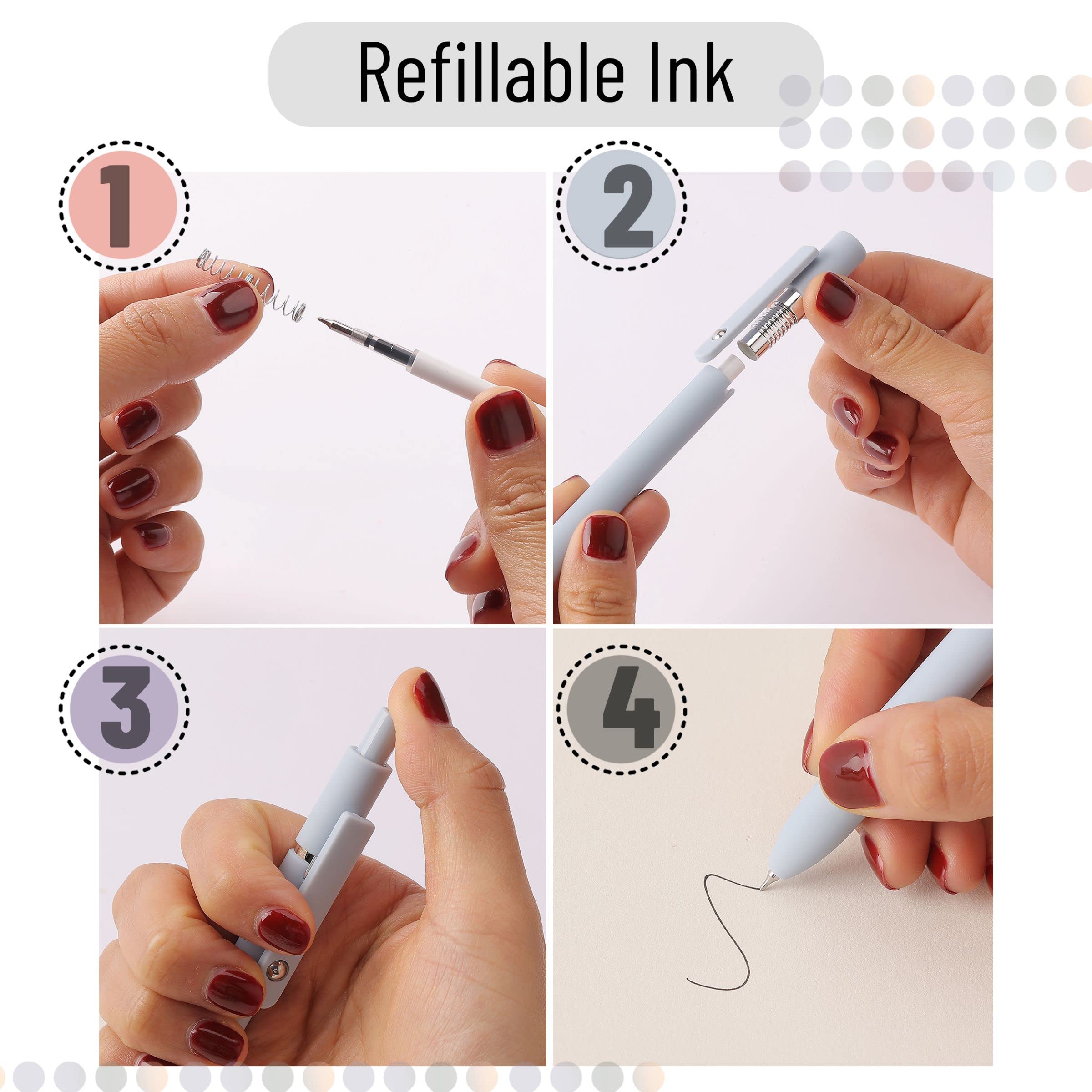 Mr. Pen- Retractable Gel Pens, 12 Pack, Morandi and Vintage Barrels, Black Ink, Fast Dry, Fine Point 0.5mm, Cute and Aesthetic for Journaling