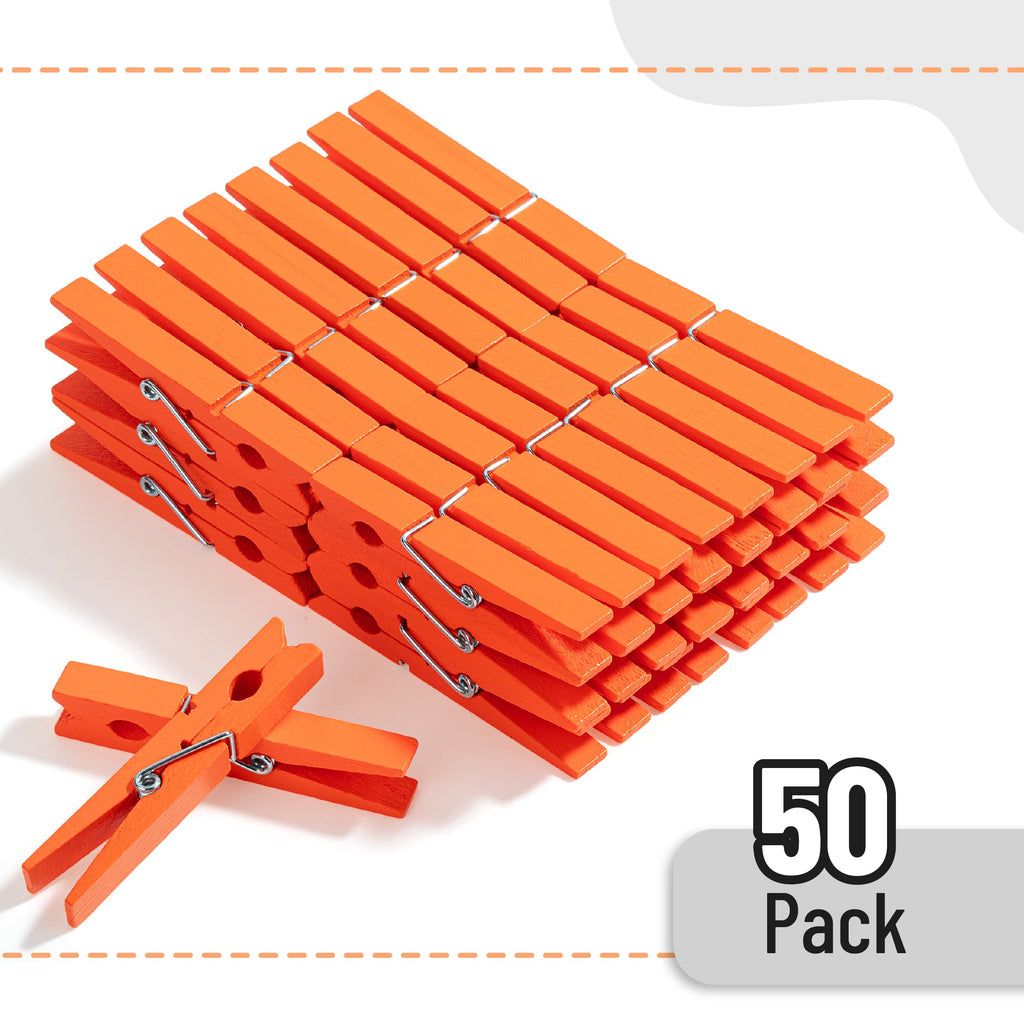 Mr. Pen- Wooden Clothes Pins, Large Natural Wood, 50 Pack, 2.9 Inch, Rust Resistant for Classroom, Crafts