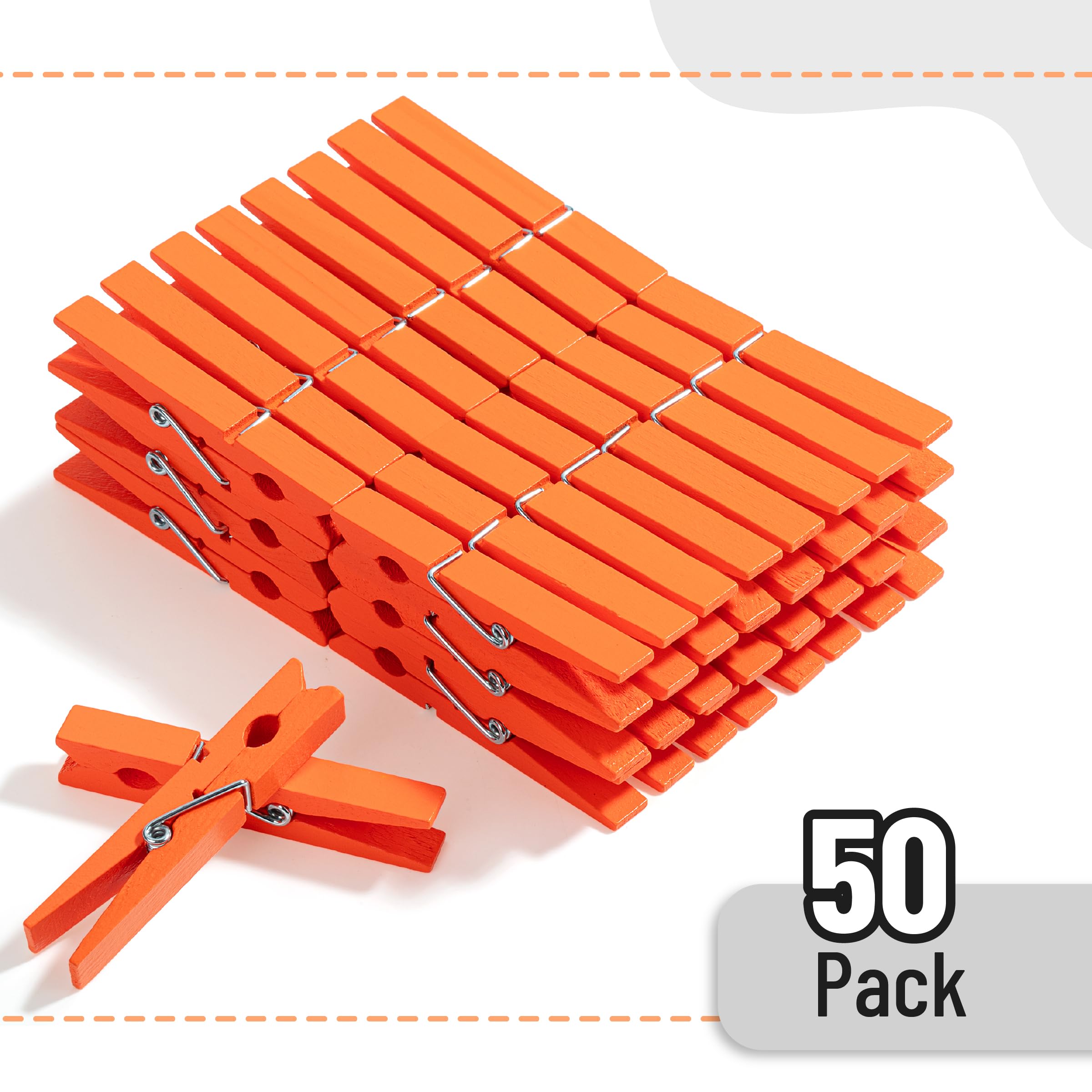 Mr. Pen- Wooden Clothes Pins, Large Natural Wood, 50 Pack, 2.9 Inch, Rust Resistant for Classroom, Crafts
