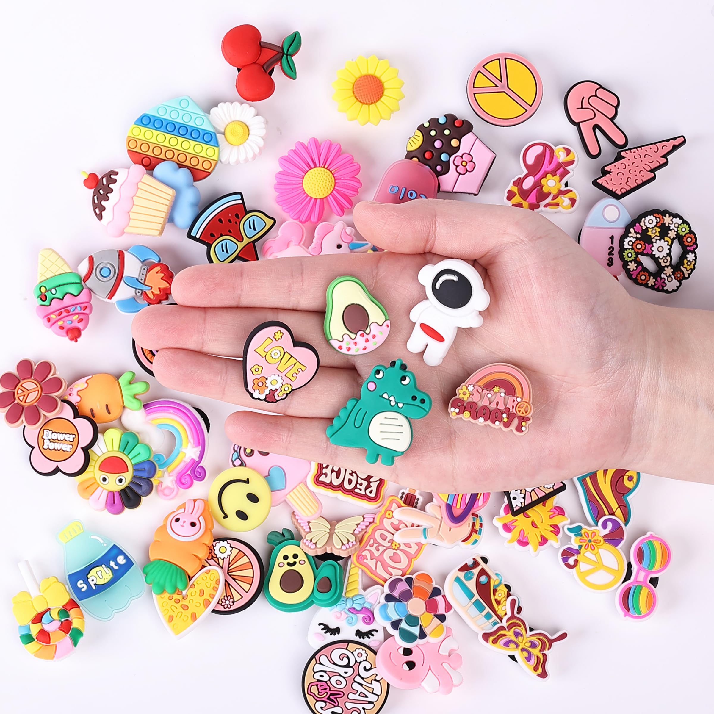 Mr. Pen- Different Charms, 30, 50, 60 Pcs, PVC Random Decoration Charms for Decoration