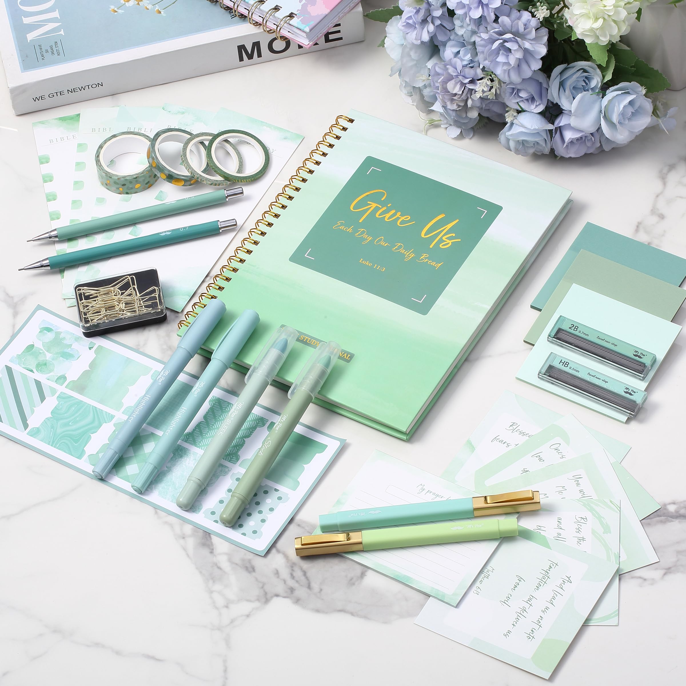 Mr. Pen- Bible Journaling Kit for Women, Forest Mist Color Theme, Bible Study Supplies Journaling Kit