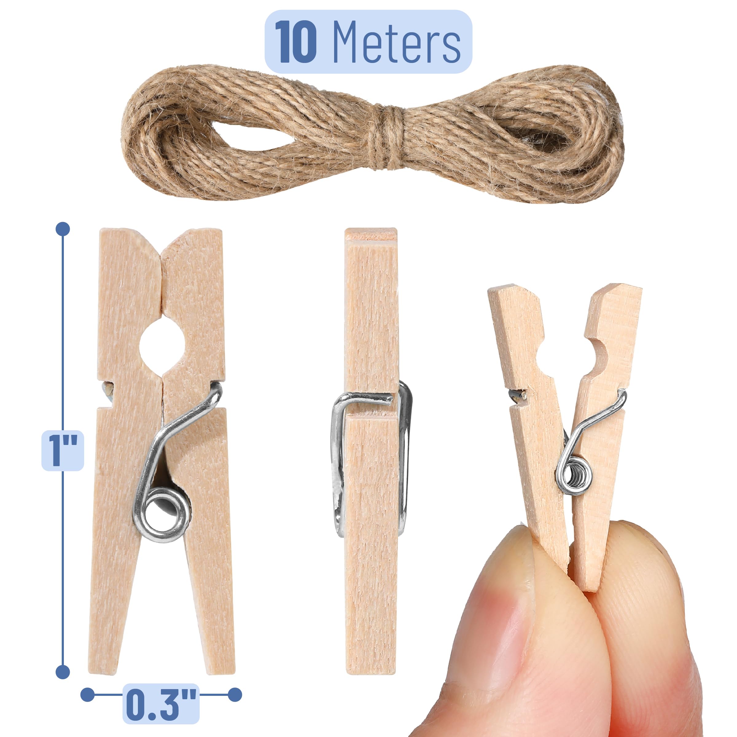 Mr. Pen- Wooden Clothes Pins, Large Natural Wood, 50 Pack, 2.9 Inch, Rust Resistant for Classroom, Crafts