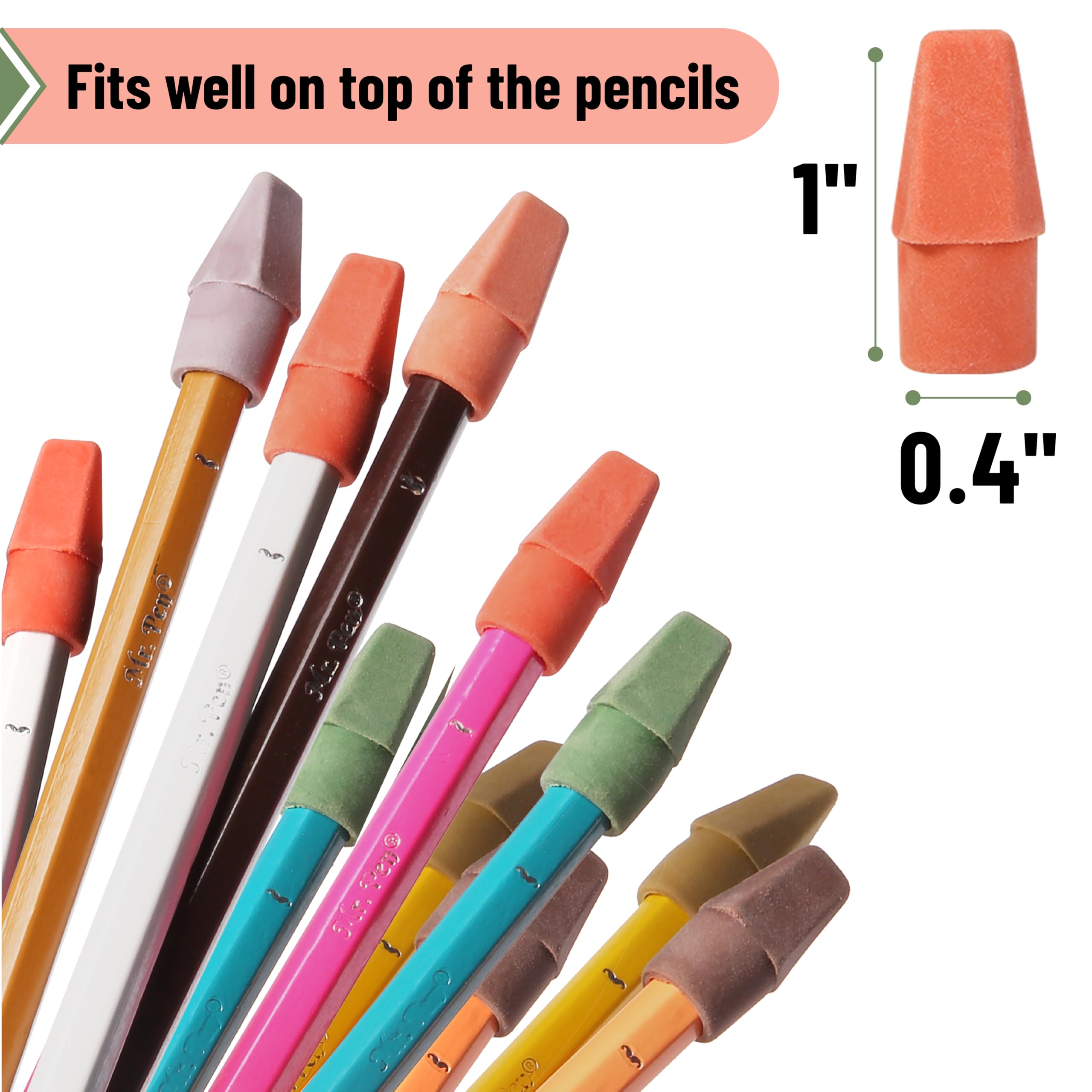 Mr. Pen Erasers for Pencils, 120 Pack, Pencil Top Erasers, Eraser Caps, Cap Tops, Topper Erasers. Ereaser