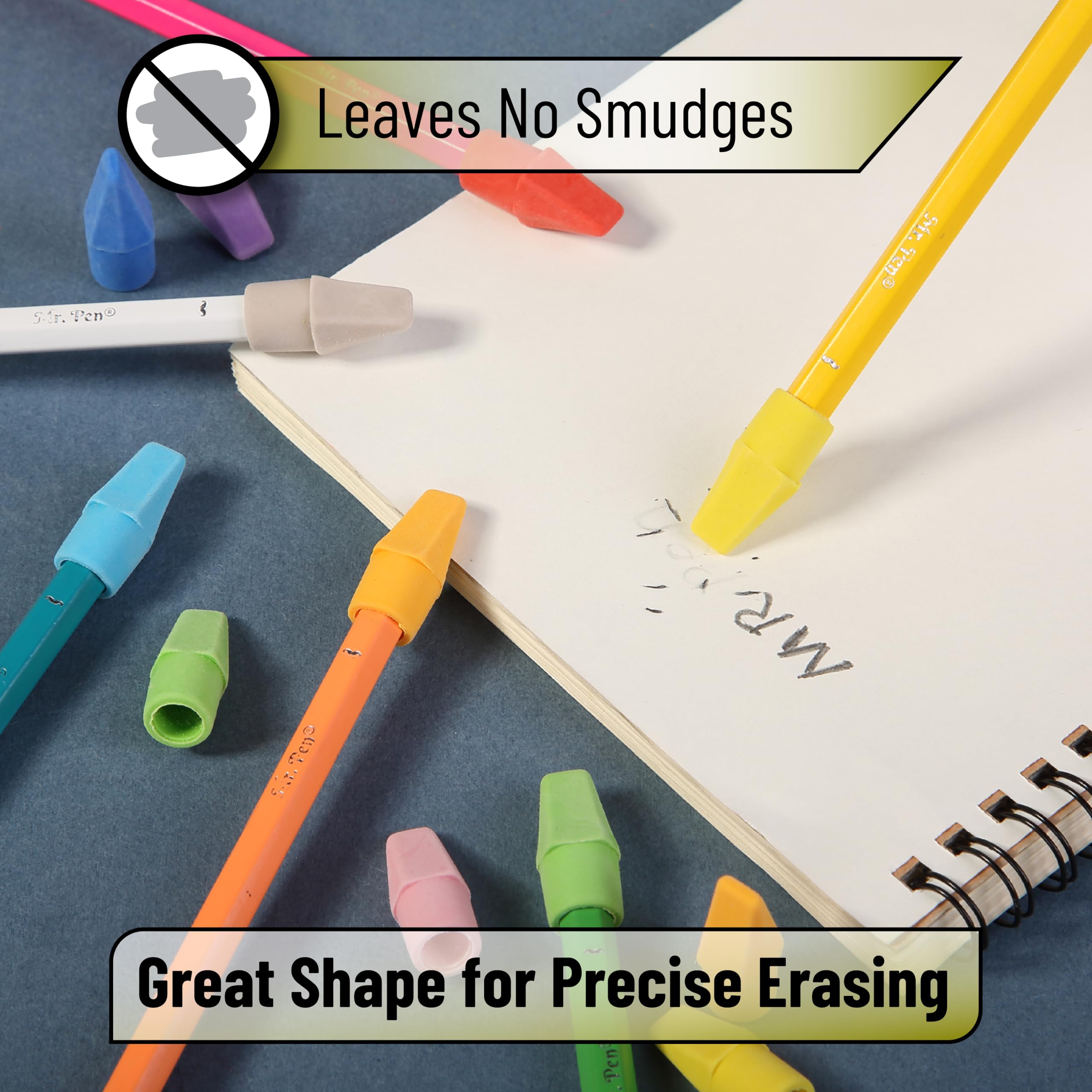 Mr. Pen Erasers for Pencils, 120 Pack, Pencil Top Erasers, Eraser Caps, Cap Tops, Topper Erasers. Ereaser