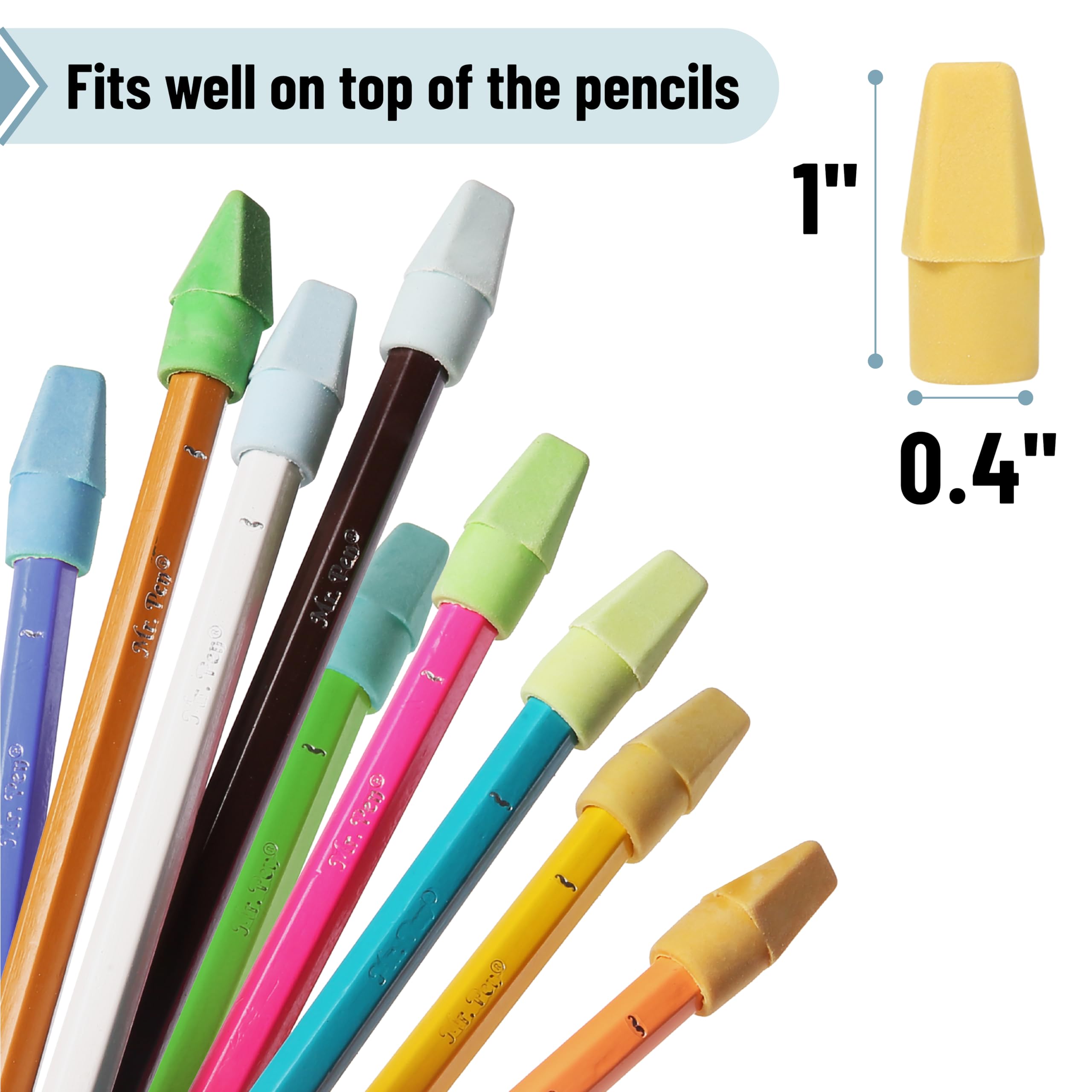 Mr. Pen Erasers for Pencils, 120 Pack, Pencil Top Erasers, Eraser Caps, Cap Tops, Topper Erasers. Ereaser