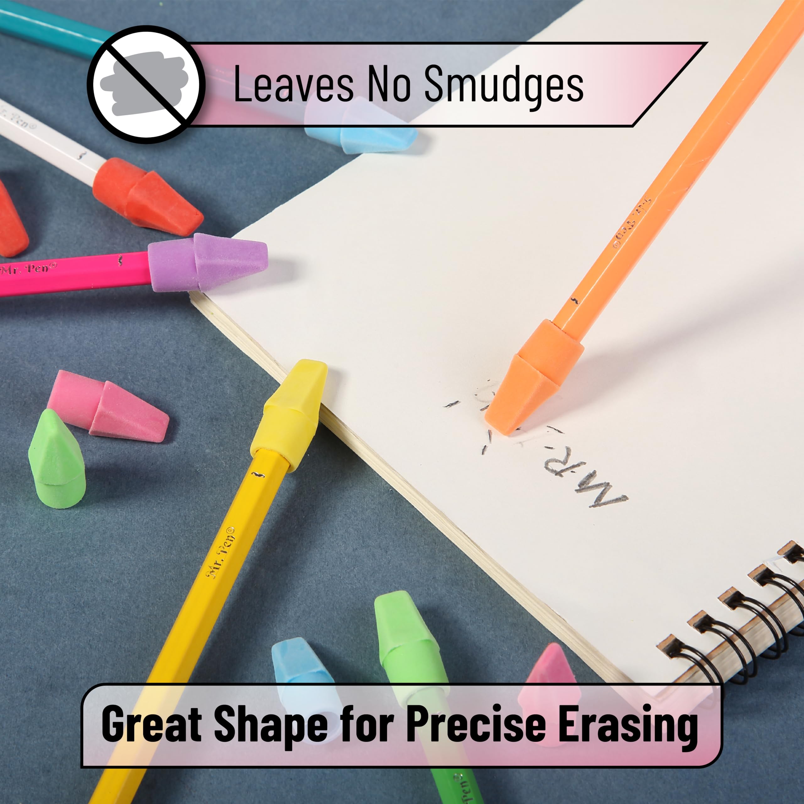 Mr. Pen Erasers for Pencils, 120 Pack, Pencil Top Erasers, Eraser Caps, Cap Tops, Topper Erasers. Ereaser