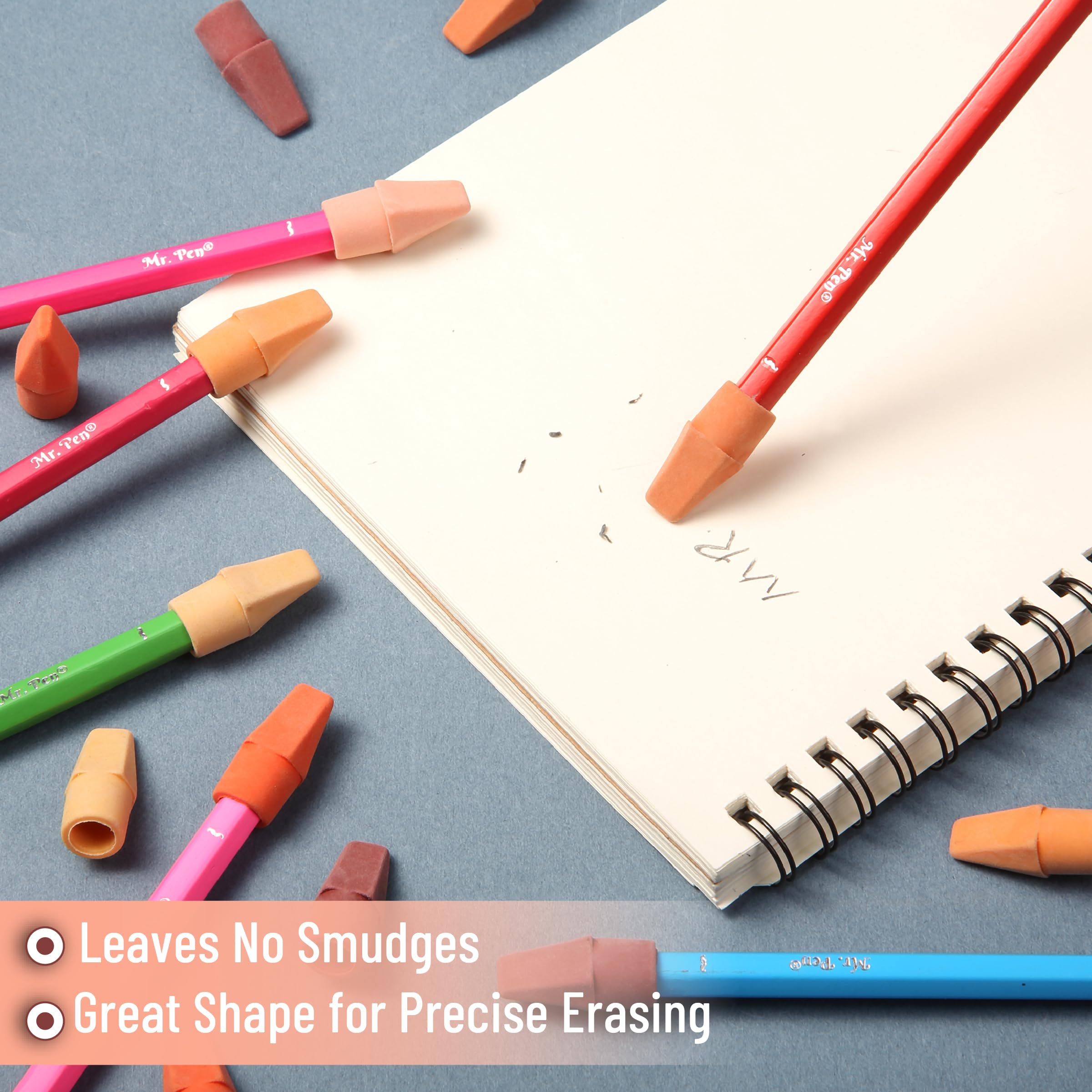 Mr. Pen Erasers for Pencils, 120 Pack, Pencil Top Erasers, Eraser Caps, Cap Tops, Topper Erasers. Ereaser