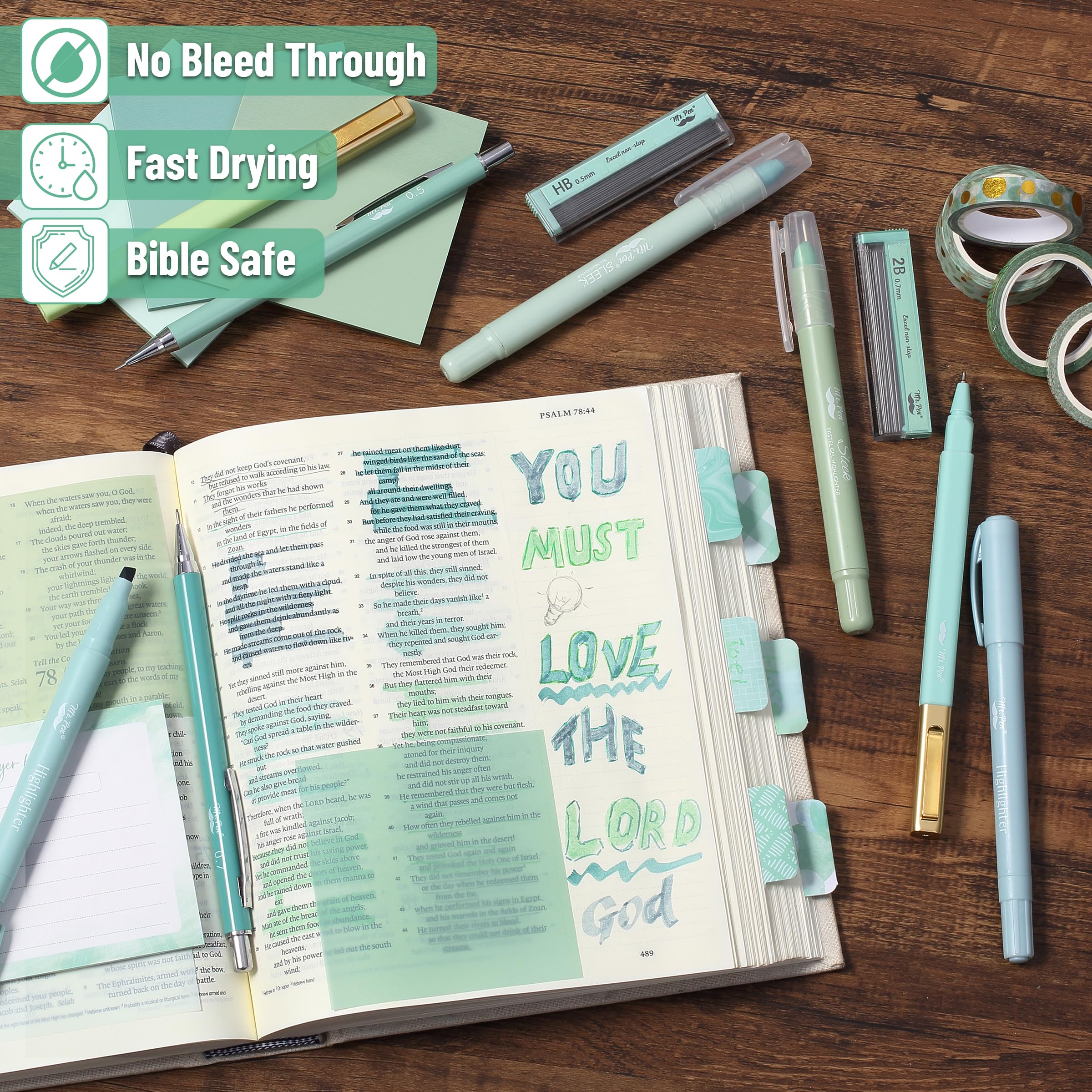 Mr. Pen- Bible Journaling Kit for Women, Forest Mist Color Theme, Bible Study Supplies Journaling Kit