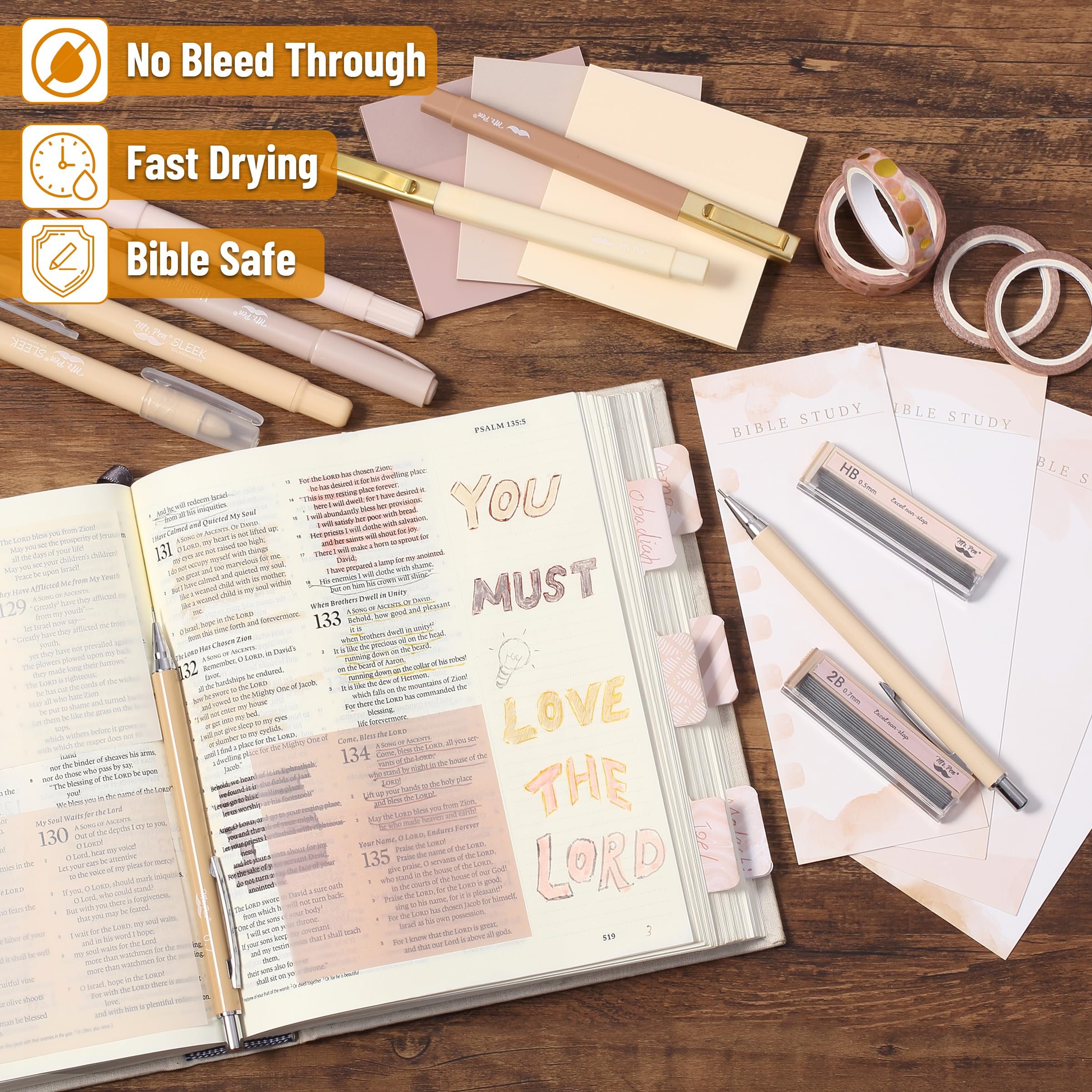 Mr. Pen- Bible Journaling Kit for Women, Ocean Breeze, Bible Highlighters and Pens No Bleed, Bible Journaling Supplies