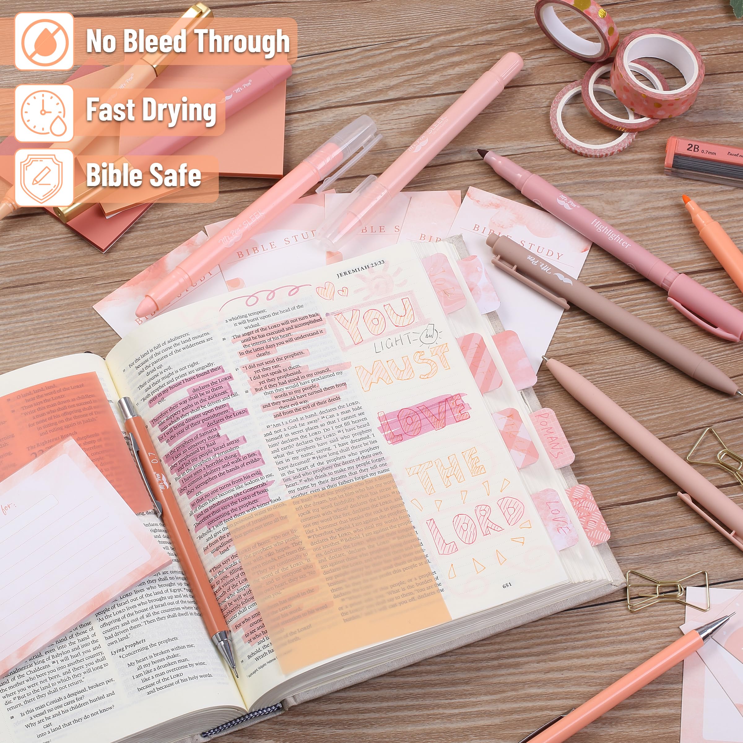 Mr. Pen- Bible Journaling Kit for Women, Golden Blush Color Theme, Bible Study Supplies Journaling Kit
