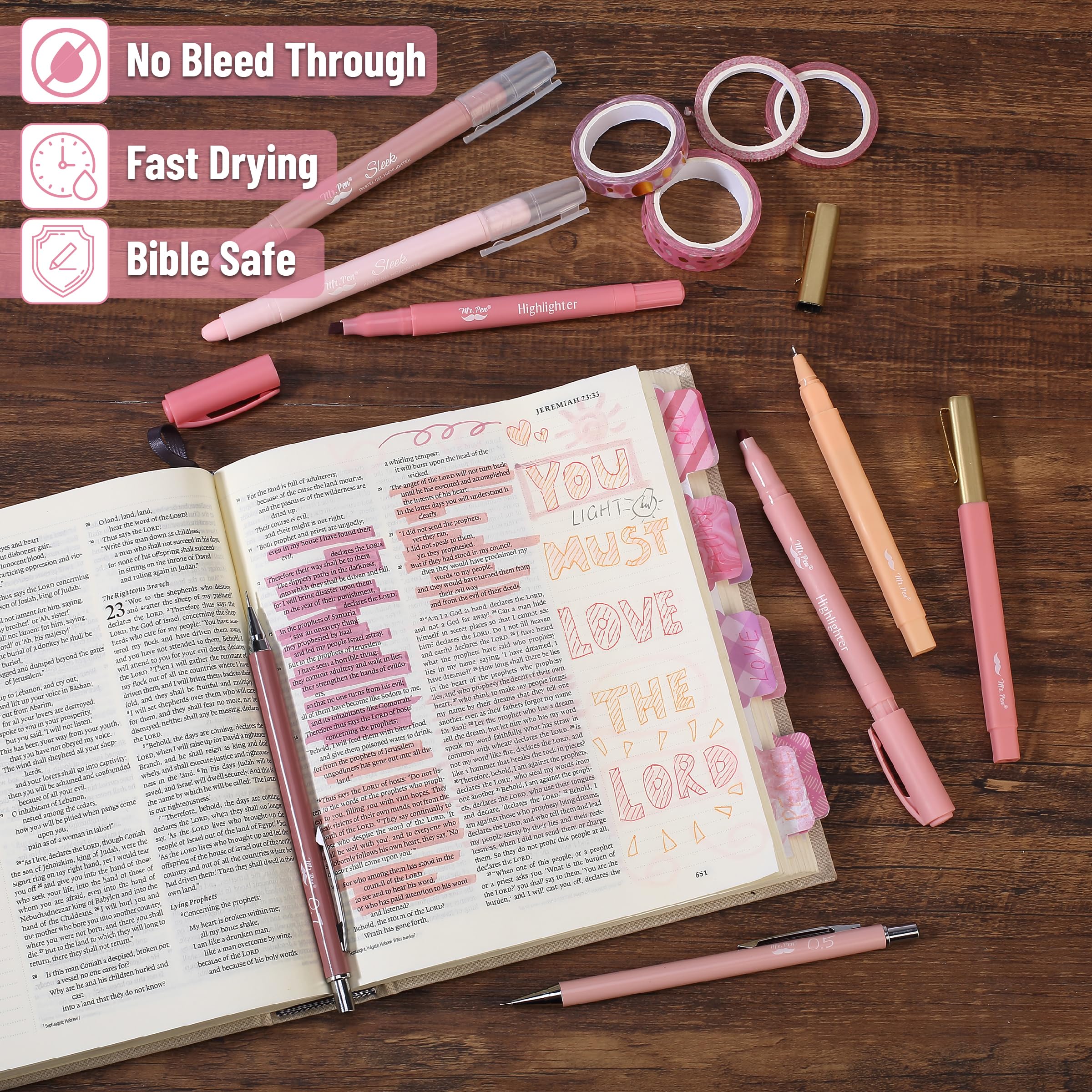 Mr. Pen- Bible Journaling Kit for Women, Ocean Breeze, Bible Highlighters and Pens No Bleed, Bible Journaling Supplies