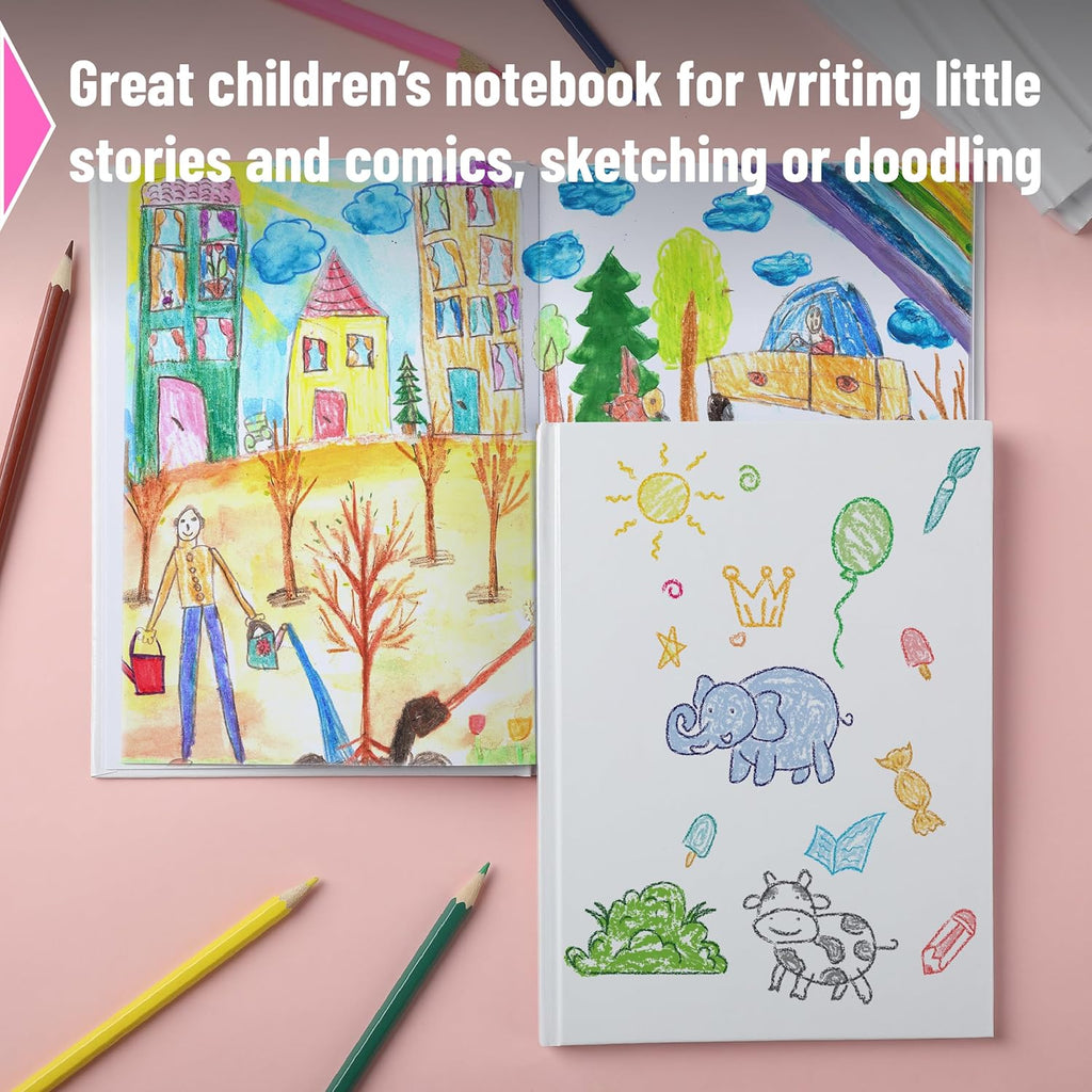 Mr. Pen- Blank Hardcover Books, 6" x 8", 40 Pages, 6 Pack, White, Blank Notebooks for Kids, Mini Notebooks for Kids, Mini Journal for Students, Unlined Notebook