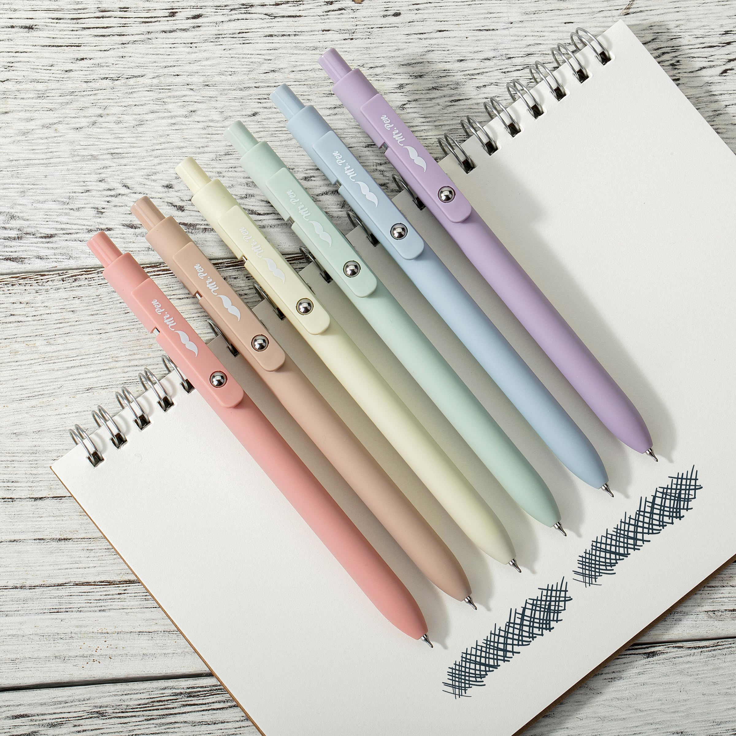 Mr. Pen- Retractable Gel Pens, 12 Pack, Morandi and Vintage Barrels, Black Ink, Fast Dry, Fine Point 0.5mm, Cute and Aesthetic for Journaling